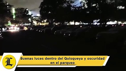 Buenas luces dentro del Quisqueya y oscuridad en el parqueo