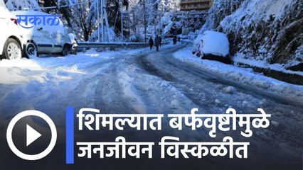 Snowfall in Shimla l शिमल्यात बर्फवृष्टीमुळे जनजीवन विस्कळीत l Sakal