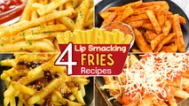 4 Tasty French Fries Recipes | Peri Peri Fries | Cheesy Fries | Honey Chilli Fries | Topping Ideas