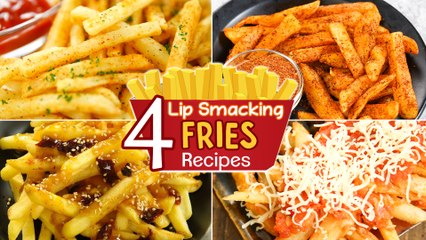 4 Tasty French Fries Recipes | Peri Peri Fries | Cheesy Fries | Honey Chilli Fries | Topping Ideas