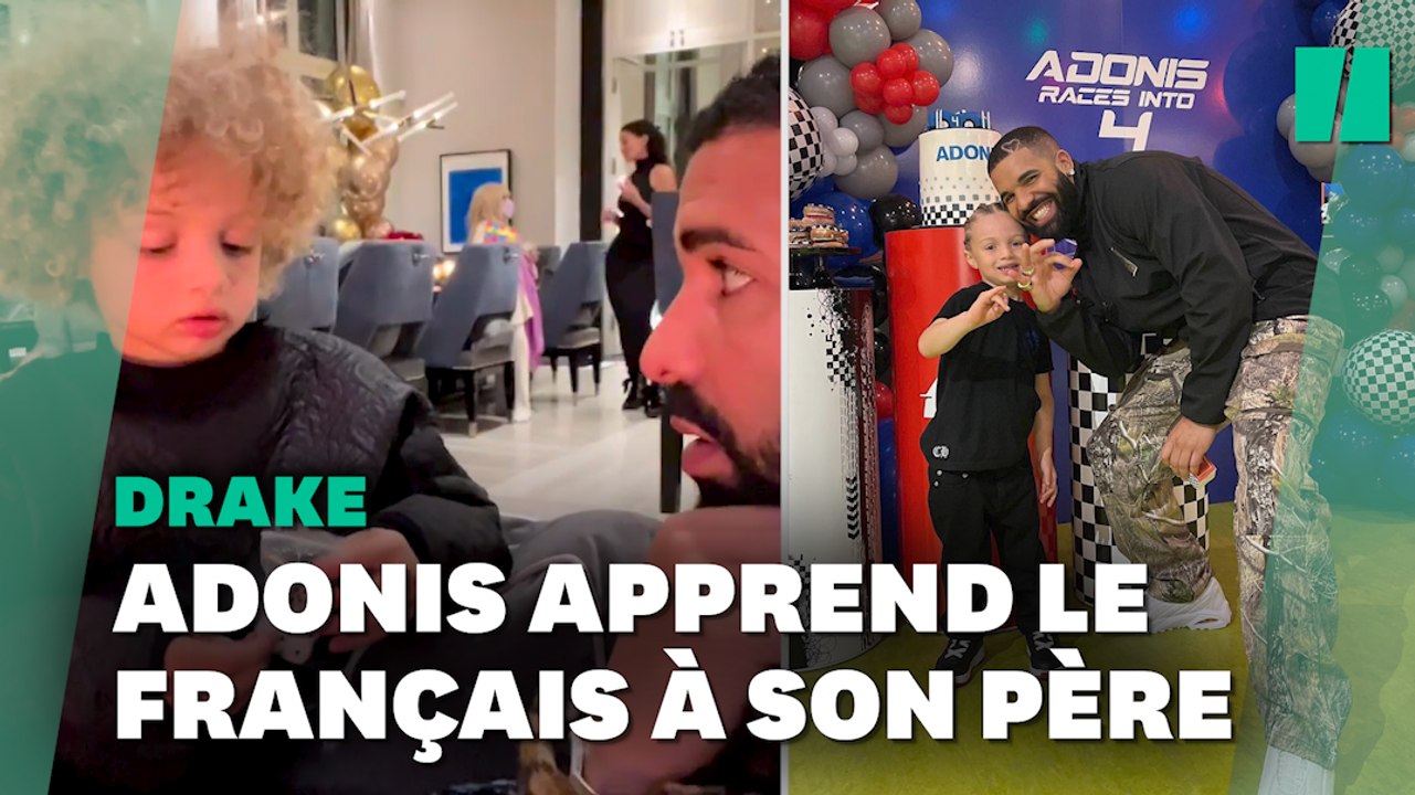 Drake tente d'apprendre le français avec son fils Adonis et ce n'est pas très concluant