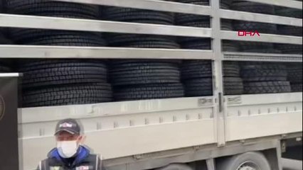 İZMİR'DE GÜMRÜK KAÇAĞI 268 ADET AĞIR VASITA ARAÇ LASTİĞİ ELE GEÇİRİLDİ