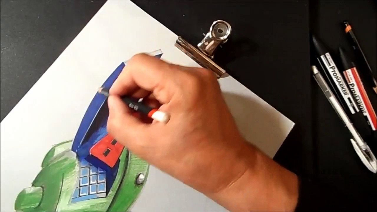 Android Red Triangle- 3D Drawing- Trick Eye