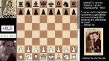 Mikhail Tal sets up a royal fork with his Knight