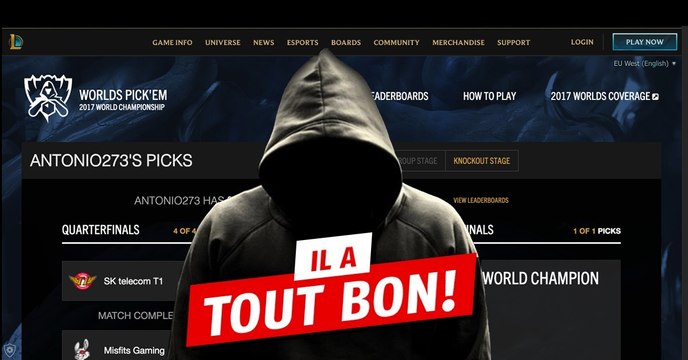 League of Legends : un joueur jusque-là inconnu a fait des pick'em parfaits