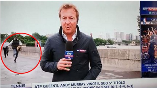 Le journaliste italien, Angelo Mangiante, interrompu en direct par une course-poursuite avec la police