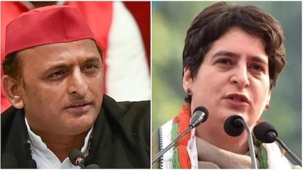 Priyanka Gandhi and Akhilesh Yadav's rallies cross paths in UP | WATCH