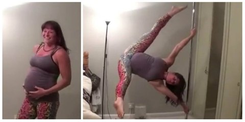 Enceinte, elle fait du pole dance entre deux contractions avant de mettre son bébé au monde