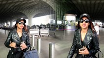 Nia Sharma Mumbai Airport पर हुईं Spott, All Black look में ढाया कहर | FilmiBeat