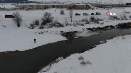 Sivas'ta Eskimo usulü balık avı