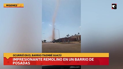 Impresionante remolino en un barrio de Posadas