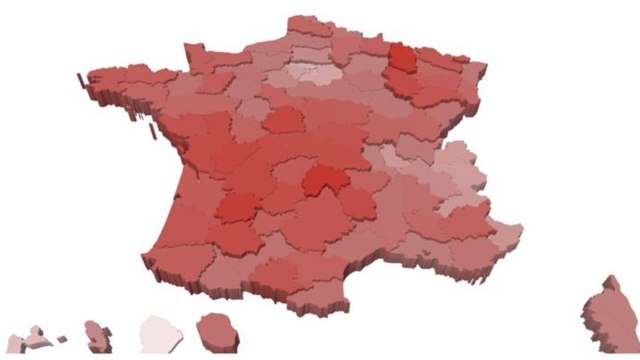 Covid-19 : la carte des départements où les contaminations sont en baisse