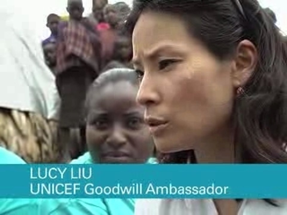 UNICEF Ambassador Lucy Liu visits with victims of the DRC's devastating conflict
