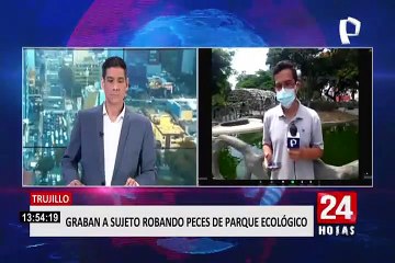 Trujillo: captan a sujeto robando peces de parque ecológico