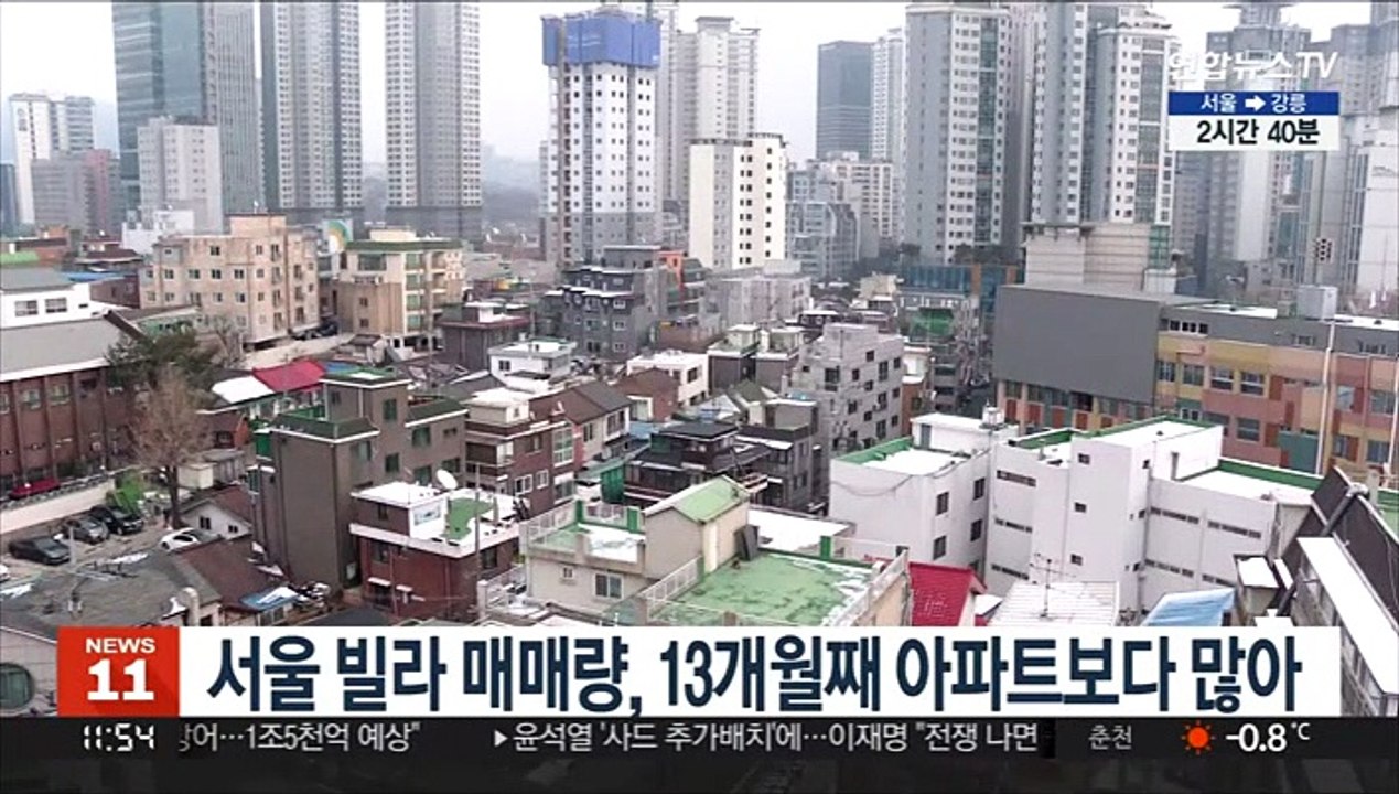 서울 빌라 매매량, 13개월째 아파트보다 많아