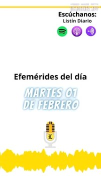 EFEMERIDES l Efemérides de este martes 01 de febrero 2022
