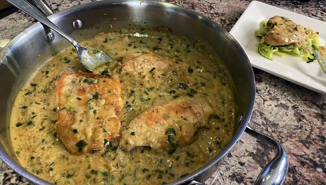 Creamy Coconut Lemon Chicken Over Zoodles _ Rockin Robin Cooks