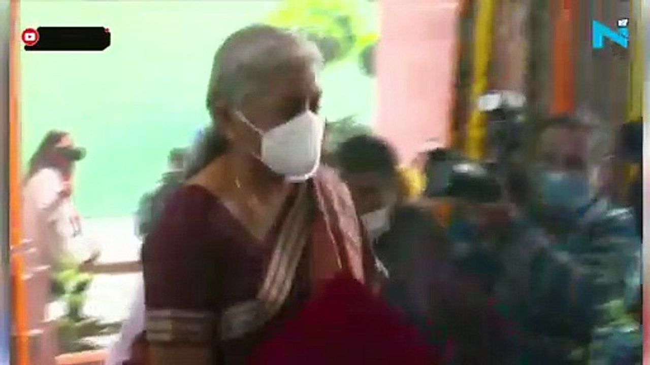 Nirmala Sitharaman arrives at Parliament ahead of budget presentation