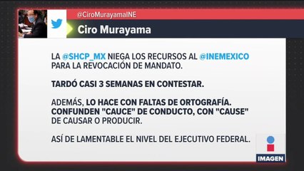 Hacienda niega dinero a INE para revocación de mandato