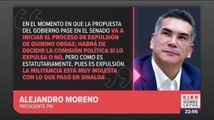 Quirino Ordaz será expulsado del PRI por aceptar ser embajador: Alejandro Moreno