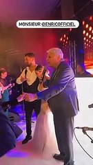 Enrico Macias au mariage de Carla Moreau et Kevin Guedj, le 31 janvier 2022