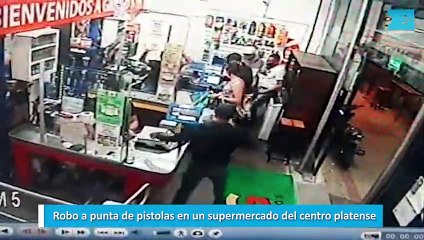 Robo a punta de pistolas en un supermercado del centro platense