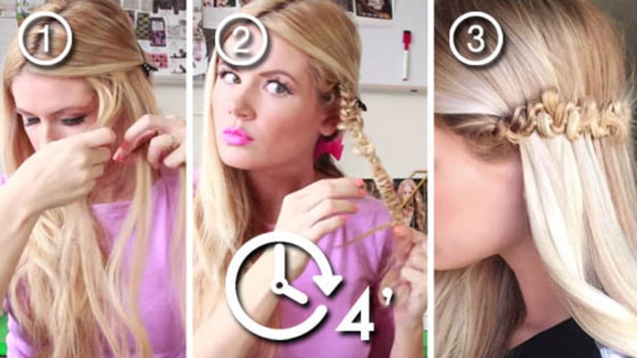 Dieser wunderbare geflochtene Zopf ist sehr einfach zu machen. Sie werden es kaum glauben!