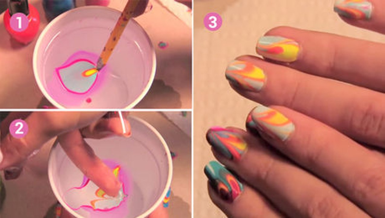 So kann man ganz einfach eine tolle Marble-Maniküre kreiern.