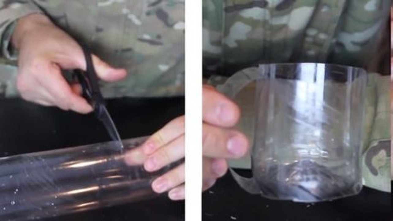 Dieser Tipp ist erstaunlich. Sie können eine Plastikflasche in eine Tasse umwandeln.