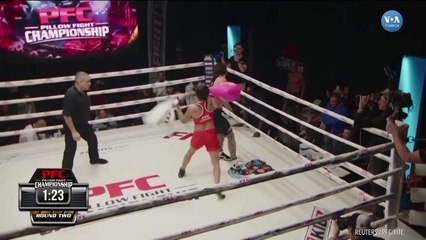 Boks Ringinde Yastık Dövüşü
