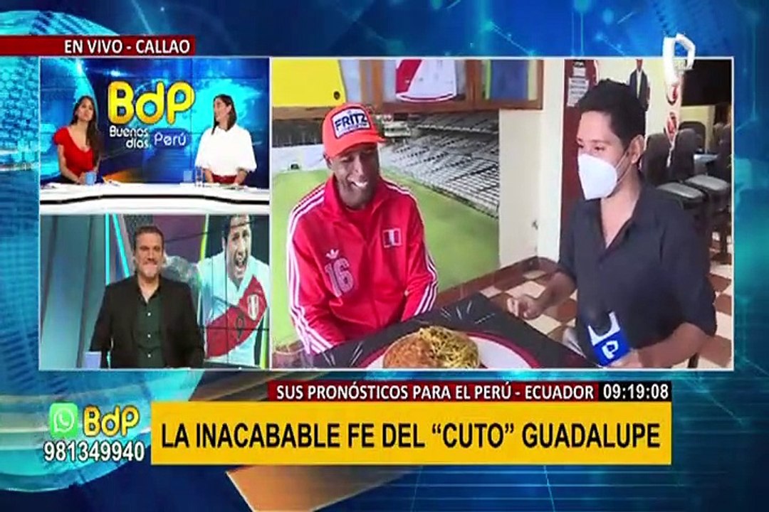 ¡La fe!: ‘Cuto’ Guadalupe entusiasmado en la previa del Perú vs. Ecuador en el Estadio Nacional