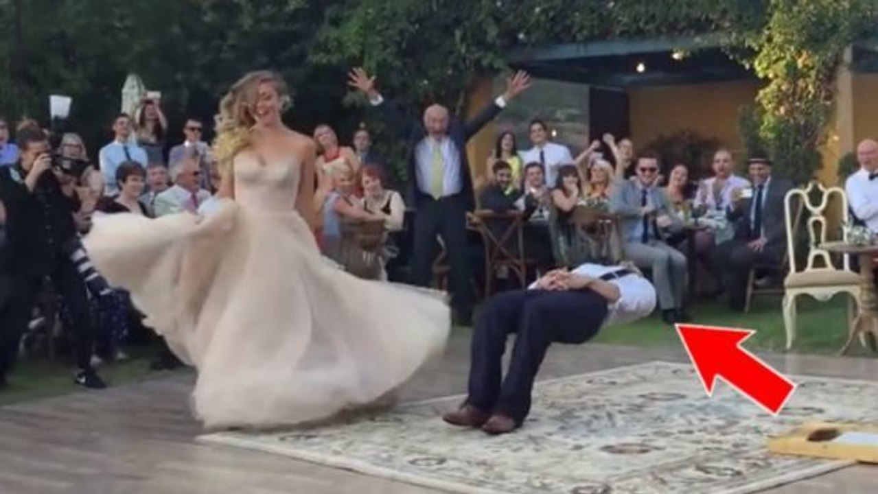 Dieses Hochzeitspaar überrascht seine Gäste mit einer unglaublichen Tanzvorführung... Atemberaubend!