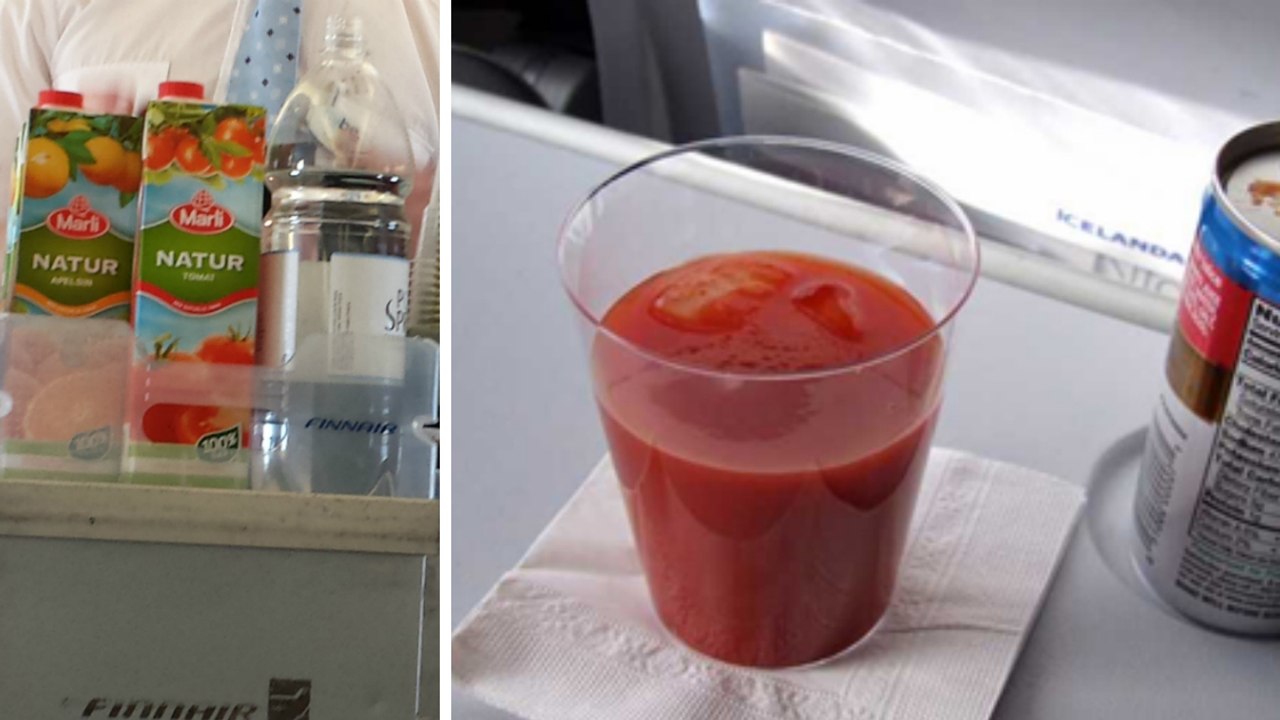 Warum so viele Leute im Flugzeug Tomatensaft trinken
