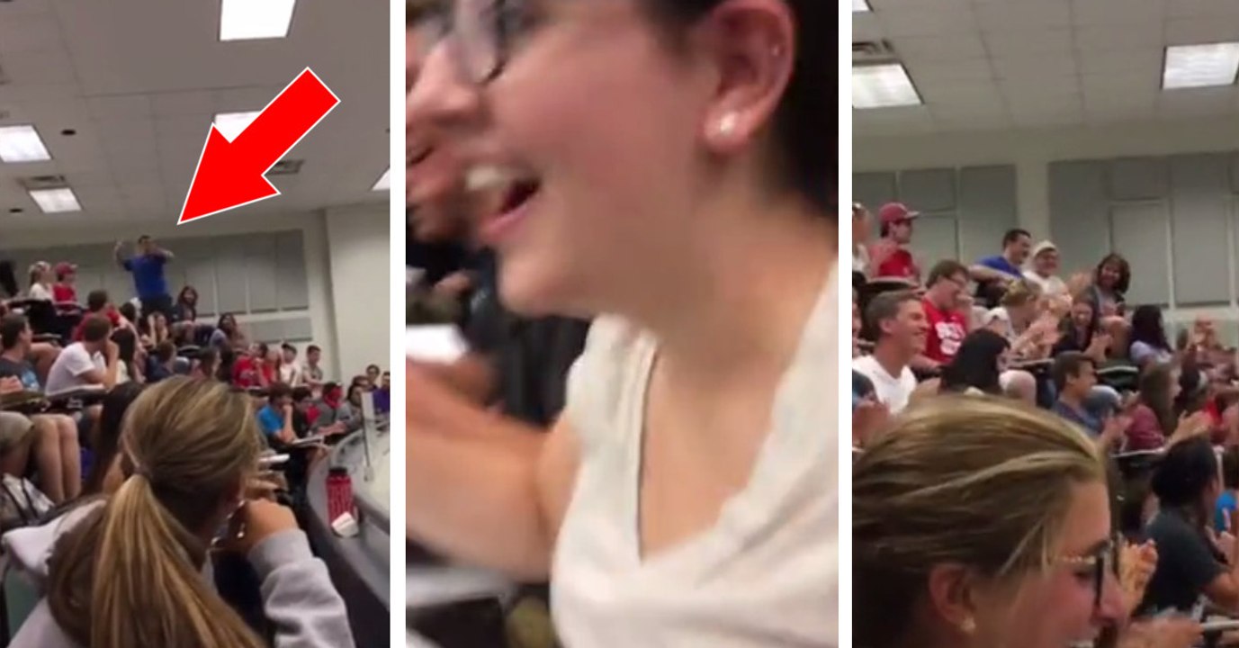 Dieser Student wirft einen Korb im Hörsaal und der komplette Saal flippt aus!