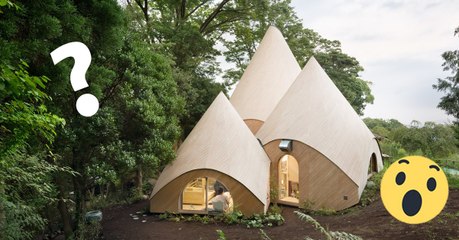 Hinter diesen japanischen Tipis im Wald verbirgt sich ein schönes Seniorenheim