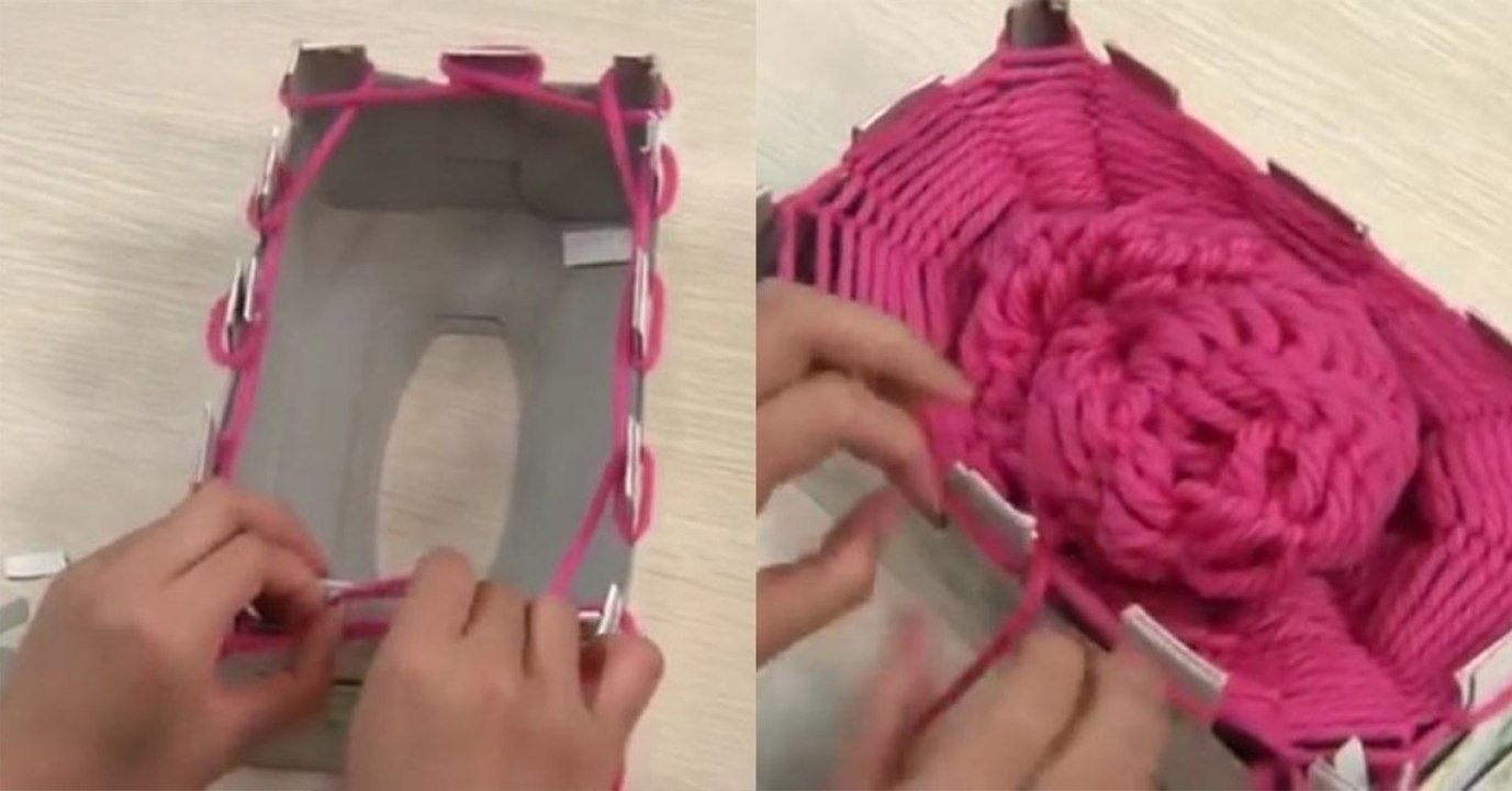 So strickt man einen schal ohne stricknadeln.