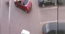 Sie will rückwärts einparken, doch dann kommt das weiße Auto. Ihre Reaktion erstaunt
