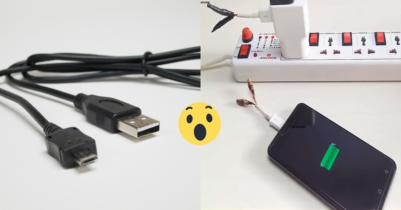GENIAL! Er bastelt aus einem normalen Ladekabel ein kabelloses Ladegerät!