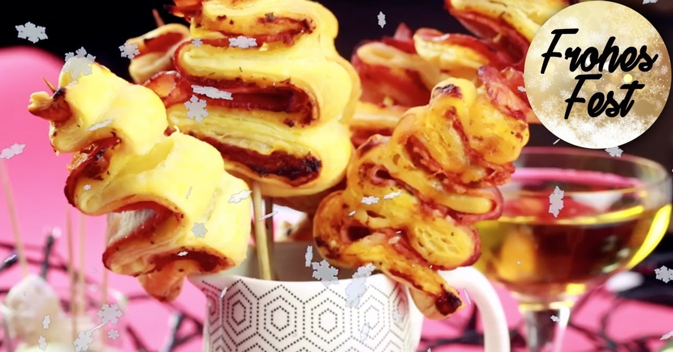 Rezept: Kleine Weihnachtsbäumchen aus Blätterteig