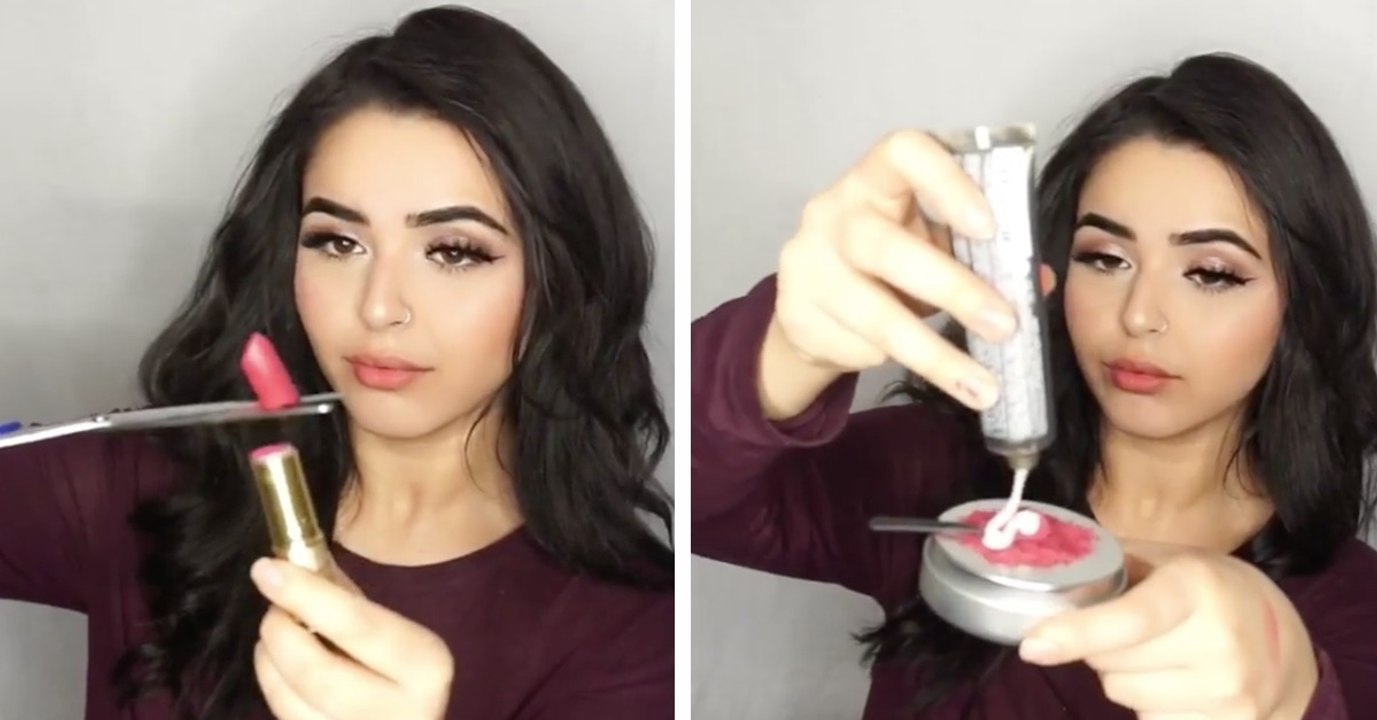 Einen alten Lippenstift in einen flüssigen Lippenstift verwandeln