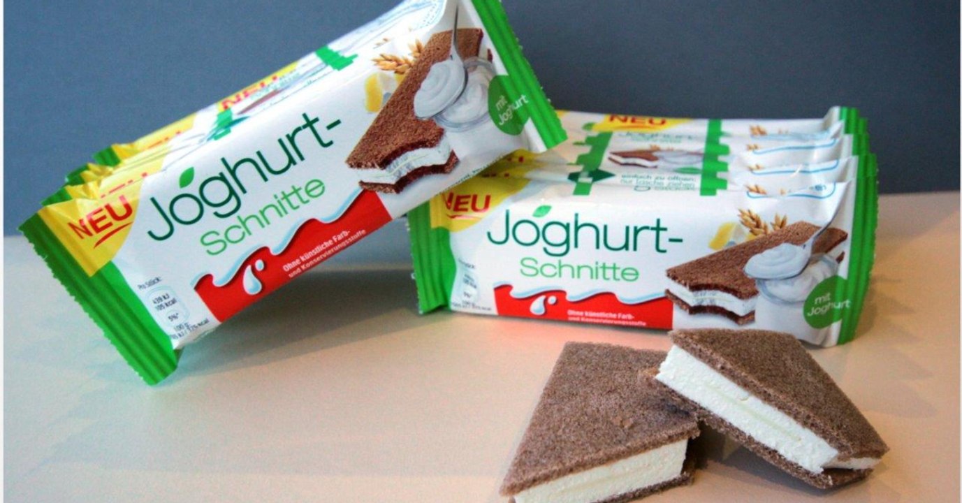 Ferrero Joghurt-Schnitte Himbeere: Viel Fett, Zusatzstoffe und Aromen - wenig Milch und Himbeeren!