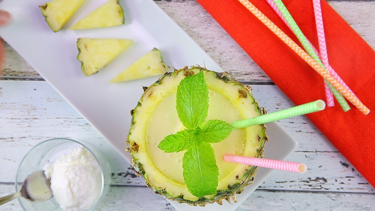 Rezept: Ananas-Kokos-Milchshake... Erfrischend, fruchtig, lecker!