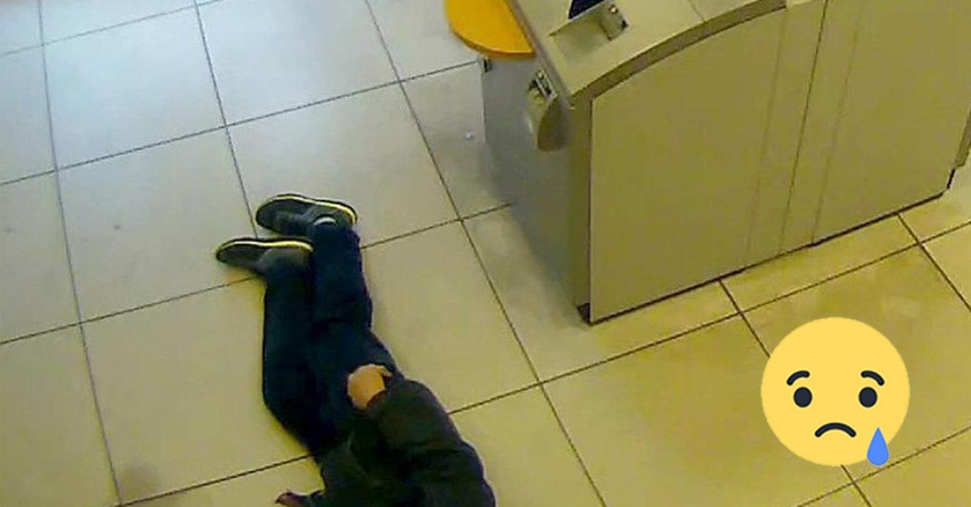 Ein rentner liegt hilflos in der filiale. das verhalten der kunden lässt uns sprachlos!