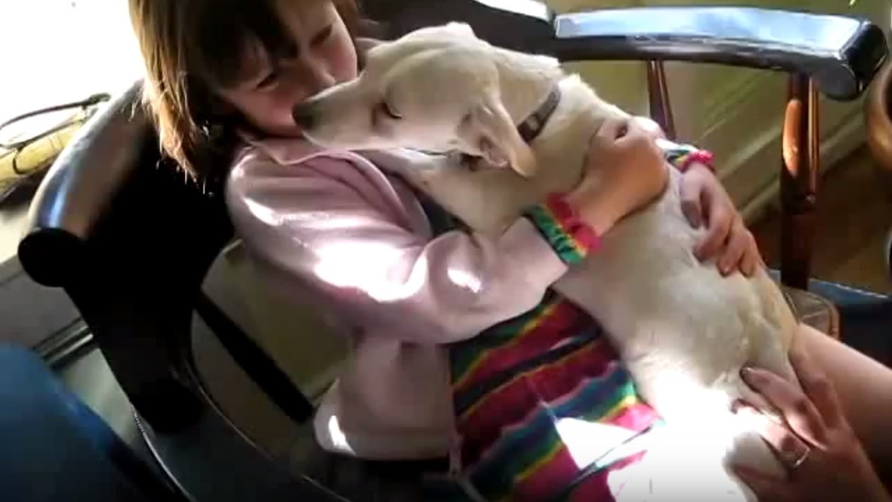 Eine Hündin zeigt ihrer Adoptionsfamilie ihre Dankbarkeit dafür, sie vor dem Einschläfern gerettet zu haben