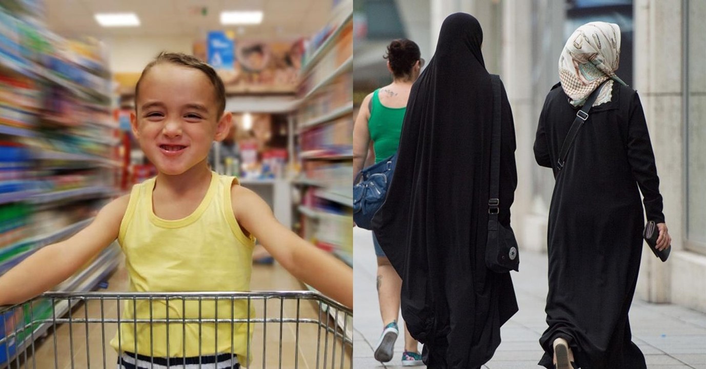So reagiert 4-Jähriger auf eine Burka-Frau im Supermarkt