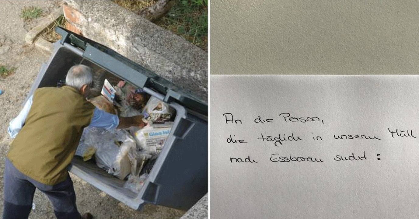 Ein Obdachloser erhält das Verbot von einem Restaurantbesitzer im Müll nach Essen zu suchen