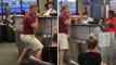 Ein Flugreisender zieht am Flughafen eine total verrückte Show ab. Die Reaktion vom Flugpersonal ist nur verständlich!