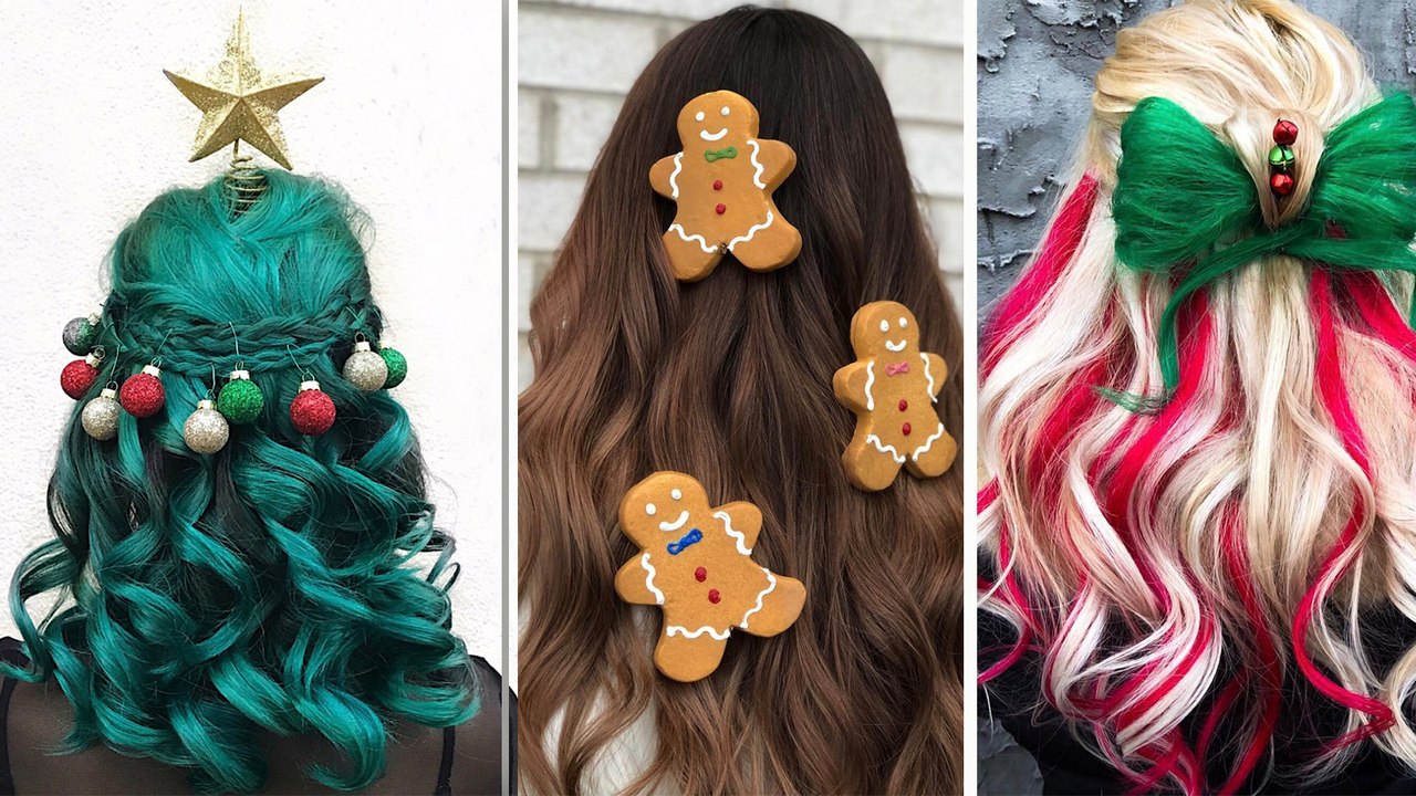 Weihnachtliche Frisuren: Wenn die Haare zum Christbaum werden