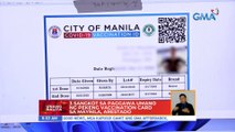 3 sangkot sa paggawa umano ng pekeng vaccination card sa Maynila, arestado | UB