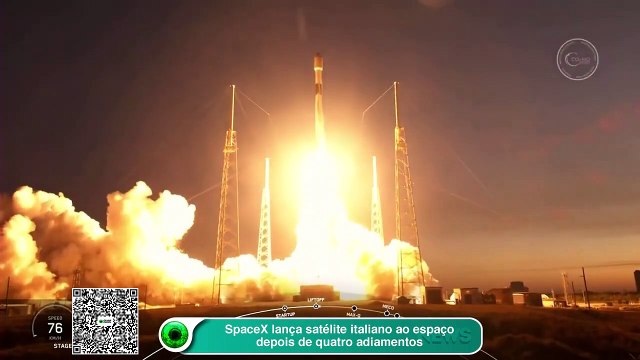 SpaceX lança satélite italiano ao espaço depois de quatro adiamentos
